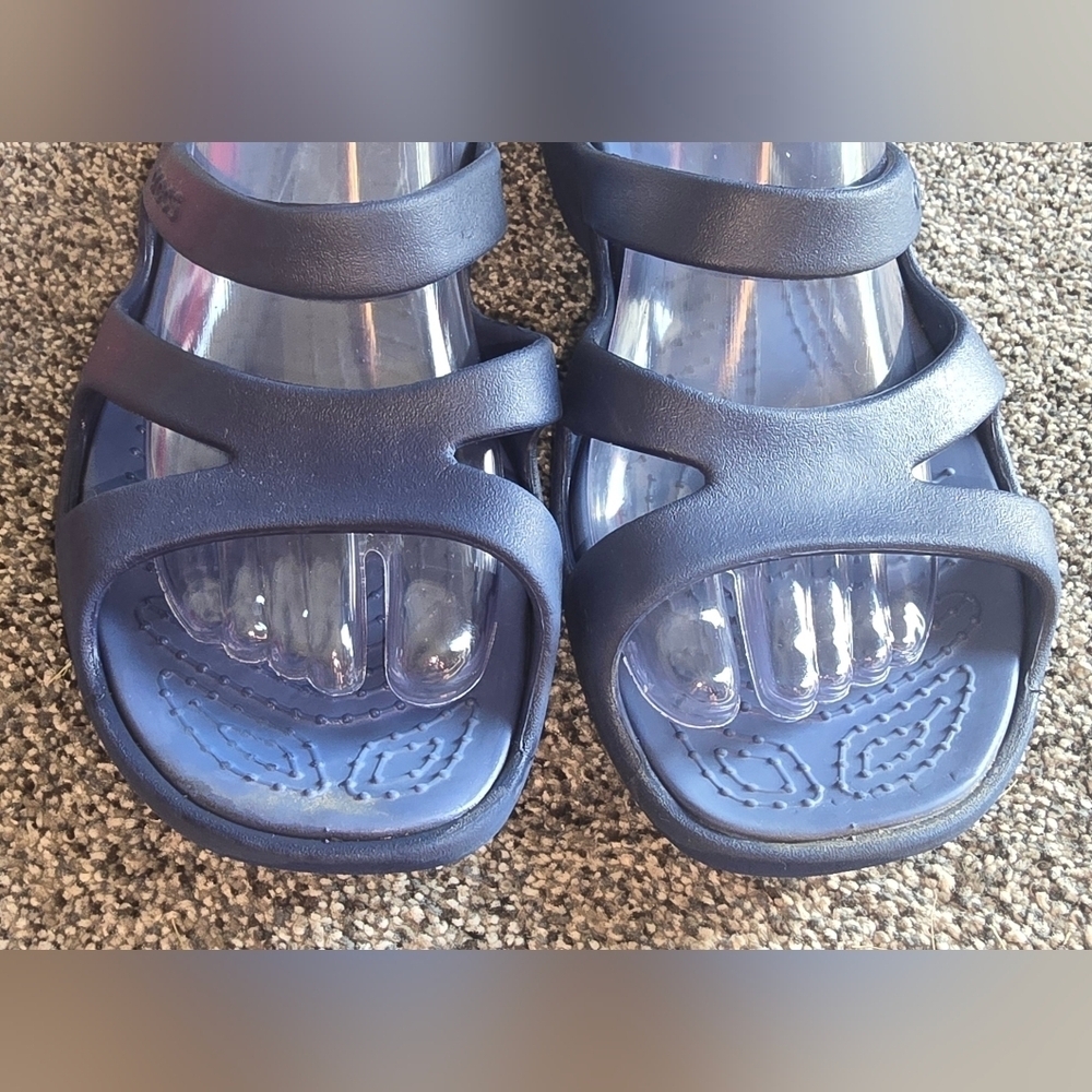 Crocs Women's Monterey Blue Rubber Comfort Sandal Size 11 - Picture 3 of 8